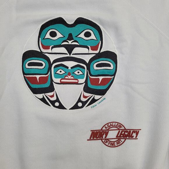 Vintage 80s Native-American Art Sweatshirt Women XL 22x23 USA - Picture 8 of 12